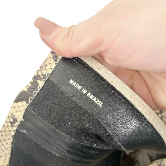Loeffler Randall Tan Snakeskin Flare Block Heel Booties Sz 8.5 - Picture 9 of 10